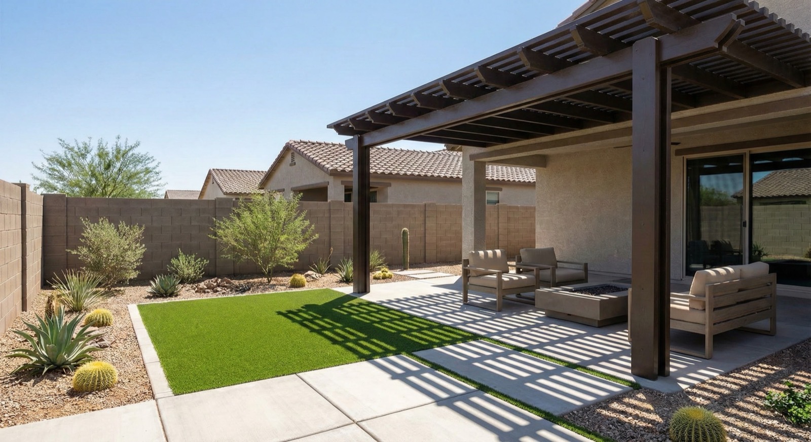 Patio cover install on an Arizona job site by Green Forever Arizona