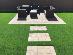 pavers and artificial grass ideas