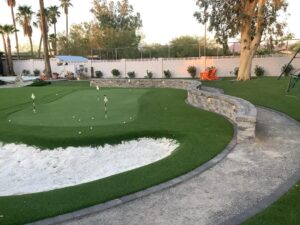 Backyard Ideas and Activities - Short Golf with Sand Bunkers Artificial Grass