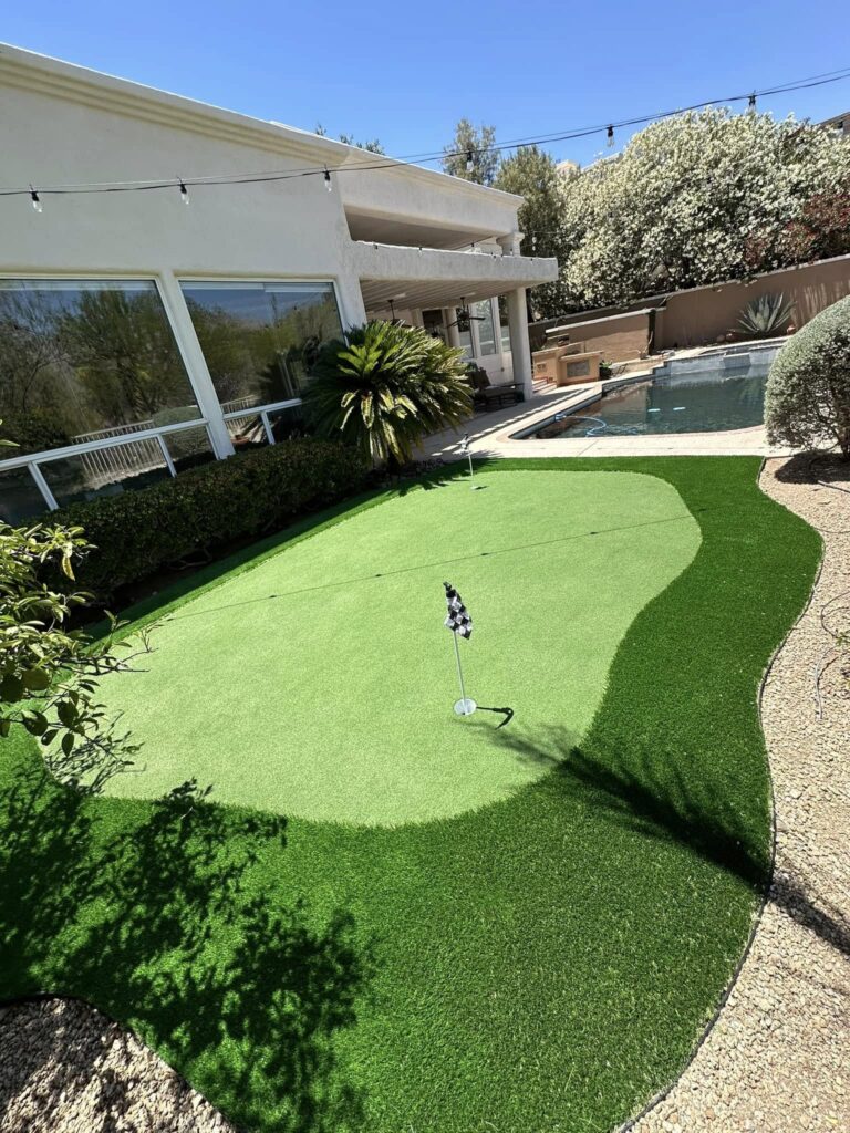 putting greens installed in Arizona home