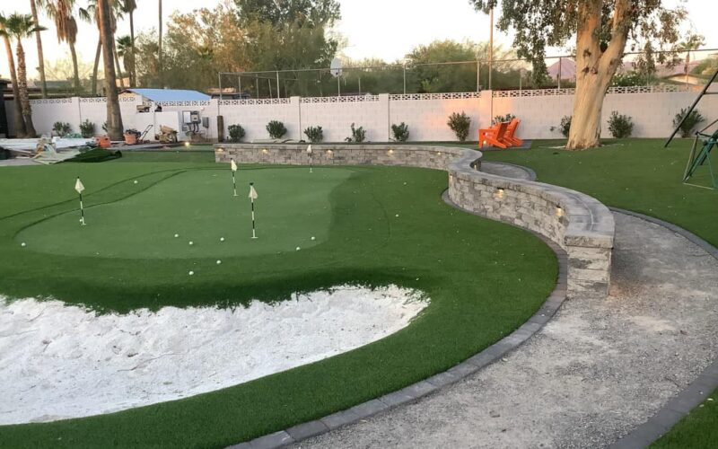 Backyard Ideas and Activities - Short Golf with Sand Bunkers Artificial Grass